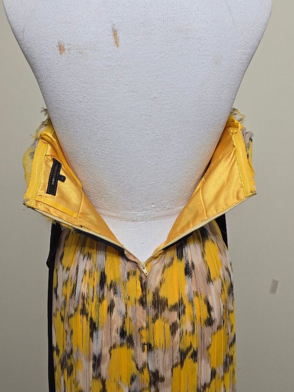 BCBG MaxAzria 100% Silk Strapless Maxi Dress Sz 4 Flowy Fairy Empire Waist Y2K - Picture 7 of 12